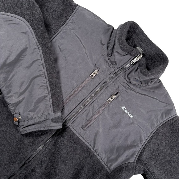 VTG Eastern Mountain Sports Womens Black Thermal Full Zip Fleece‎ Polartec Sz S - Picture 1 of 8